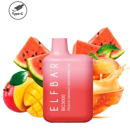 ELF BAR BC3000 - Peach Mango Watermelon 5% Nikotin Einweg e-Zigarette - Aufladbar