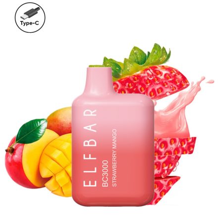 ELF BAR BC3000 - Strawberry Mango 5% Nikotin Einweg e-Zigarette - Aufladbar