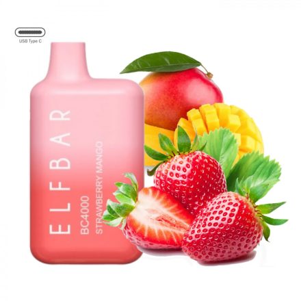 ELF BAR BC4000 - Strawberry Mango 5% Nikotin Einweg e-Zigarette - Aufladbar